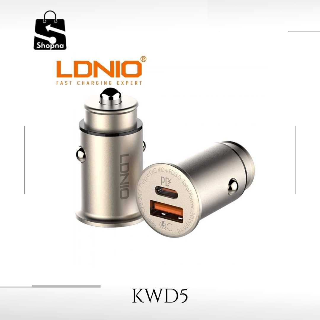 LDNIO C506Q TYPE-C PD + 30W QC4.0 SINGLE USB PORT FAST CHARGE CAR CHARGER | Shopna Online Store .