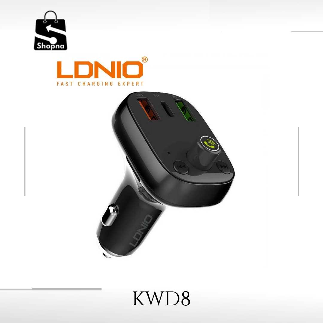 LDNIO Bluetooth FM Transmitter Triple USB Charger / USB-C PD / QC 4.0+ / Auto-ID Fast Charging C704Q | Shopna Online Store .