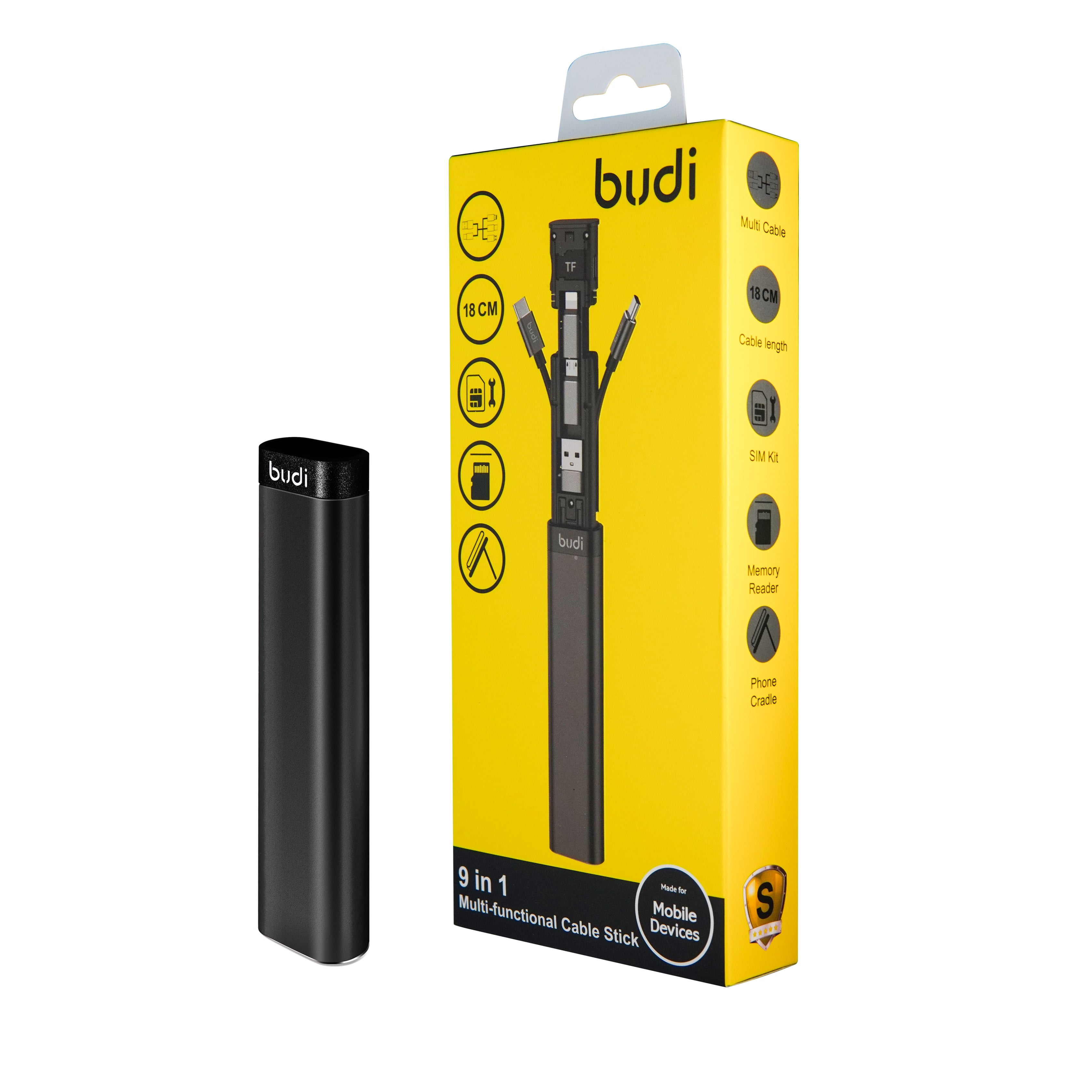 budi 9 in 1 Multi Function Cable Stick | Shopna Online Store .