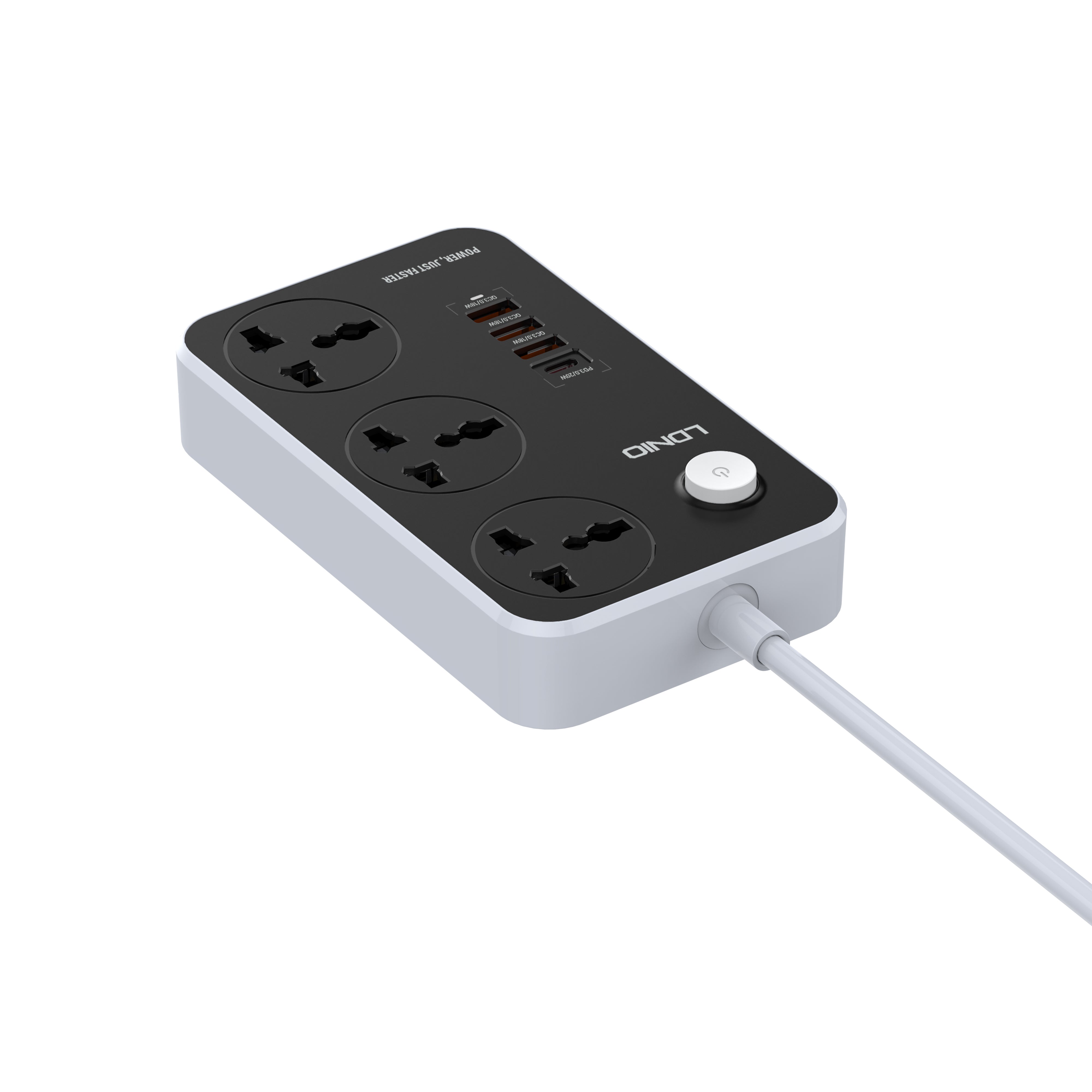 LDNIO Super Fast Charging Power Strip With 3 USB Ports and Type-C Port | Shopna Online Store .