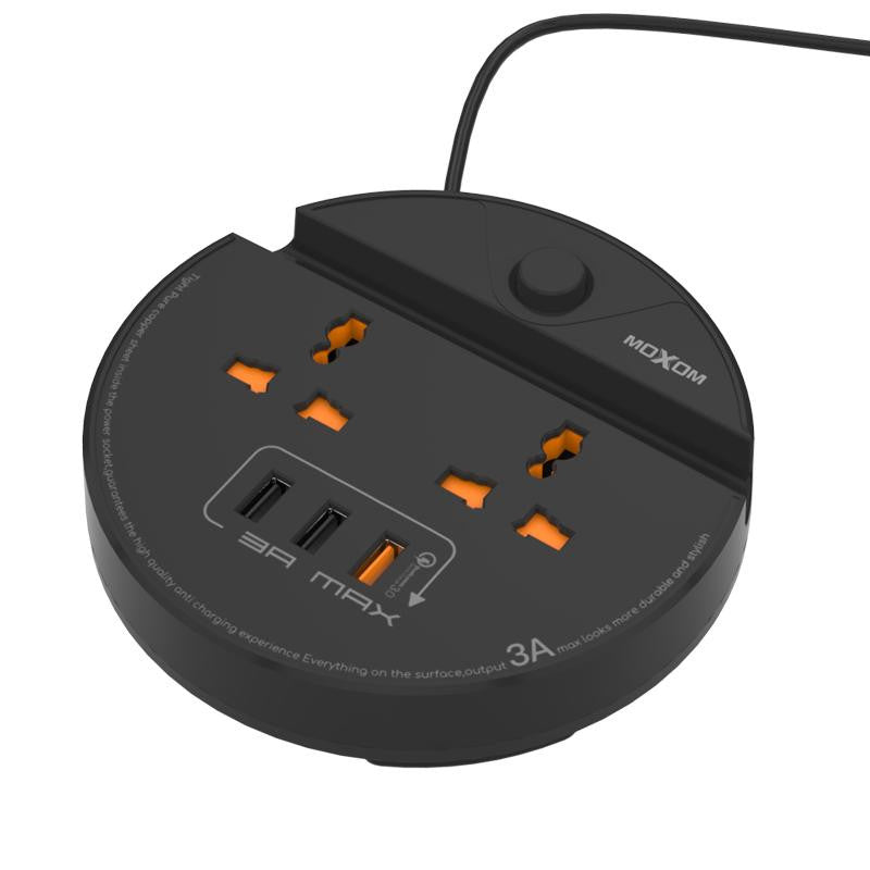MOXOM Power Strip With Usb 3 Ports And 10A UK Socket Universal Travel Power Strip | Shopna Online Store .