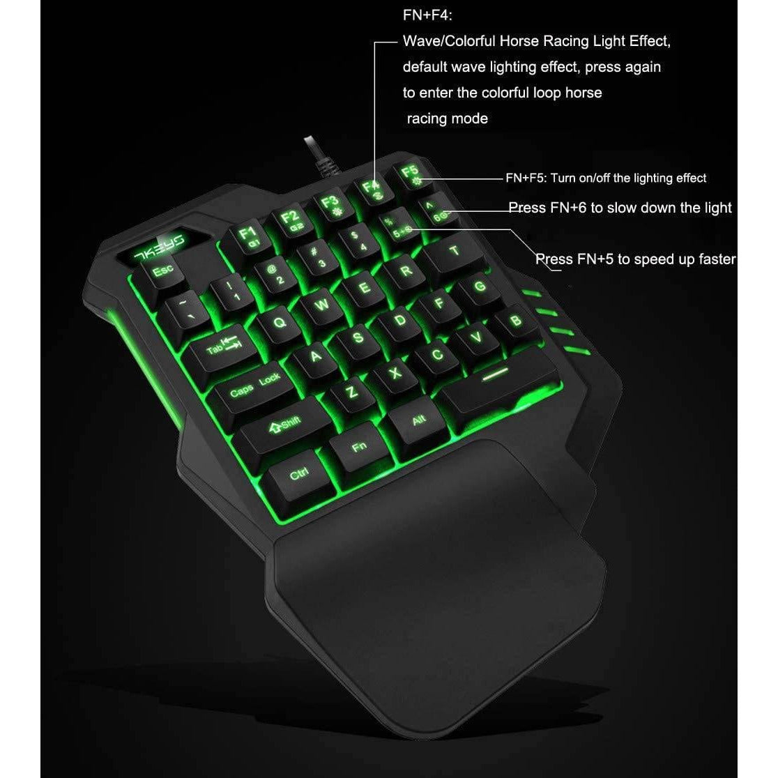 G30 Wired Gaming Keyboard with LED Backlight, Single Hand 35 Keys Membrane Keyboard for PUBG / Freefire / CF Mobile | Shopna Online Store .