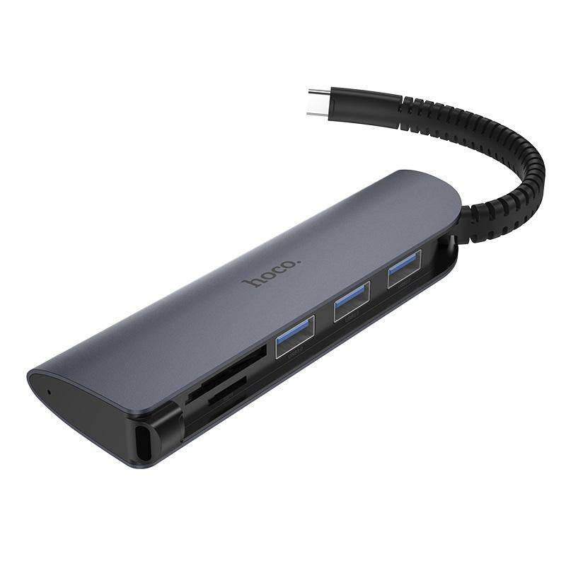 hoco. Type-C hub “HB17 Easy connect” USB3.0*3 + SD + TF | Shopna Online Store .