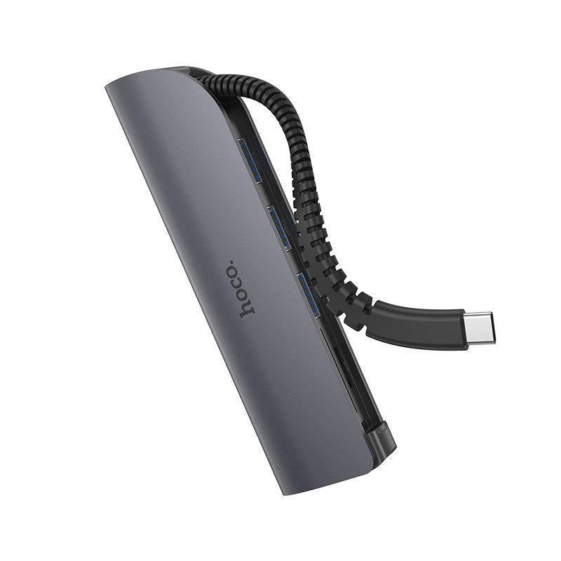 hoco. Type-C hub “HB17 Easy connect” USB3.0*3 + SD + TF | Shopna Online Store .
