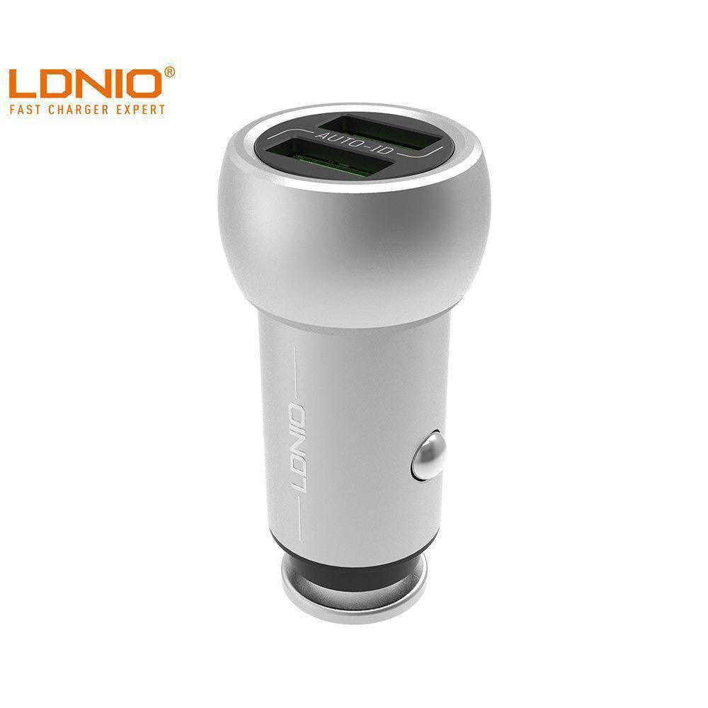 LDNIO C401 (3.6A) Zinc Alloy Series Dual USB Port Car Charger with Micro USB 1M Cable | Shopna Online Store .