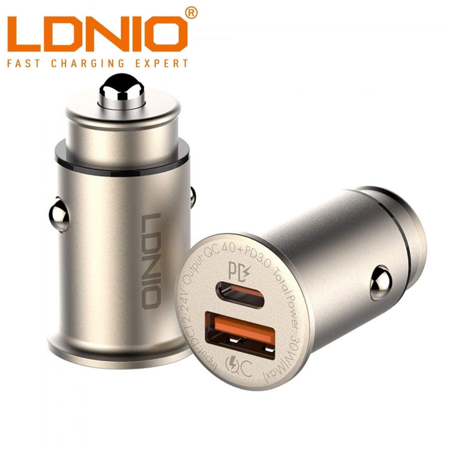 LDNIO C506Q TYPE-C PD + 30W QC4.0 SINGLE USB PORT FAST CHARGE CAR CHARGER | Shopna Online Store .