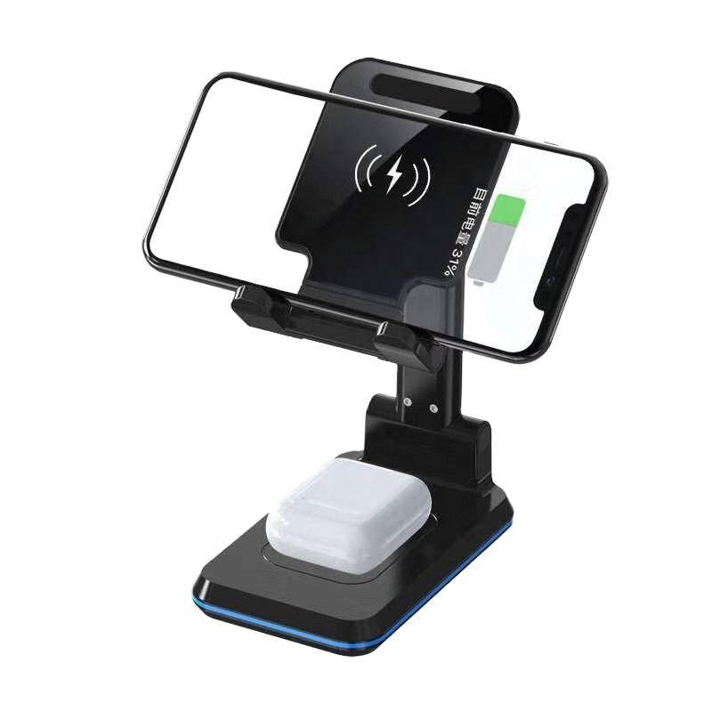 New 3 in 1 wireless charger foldable 10W dual wireless charger desktop mobile phone holder | Shopna Online Store .